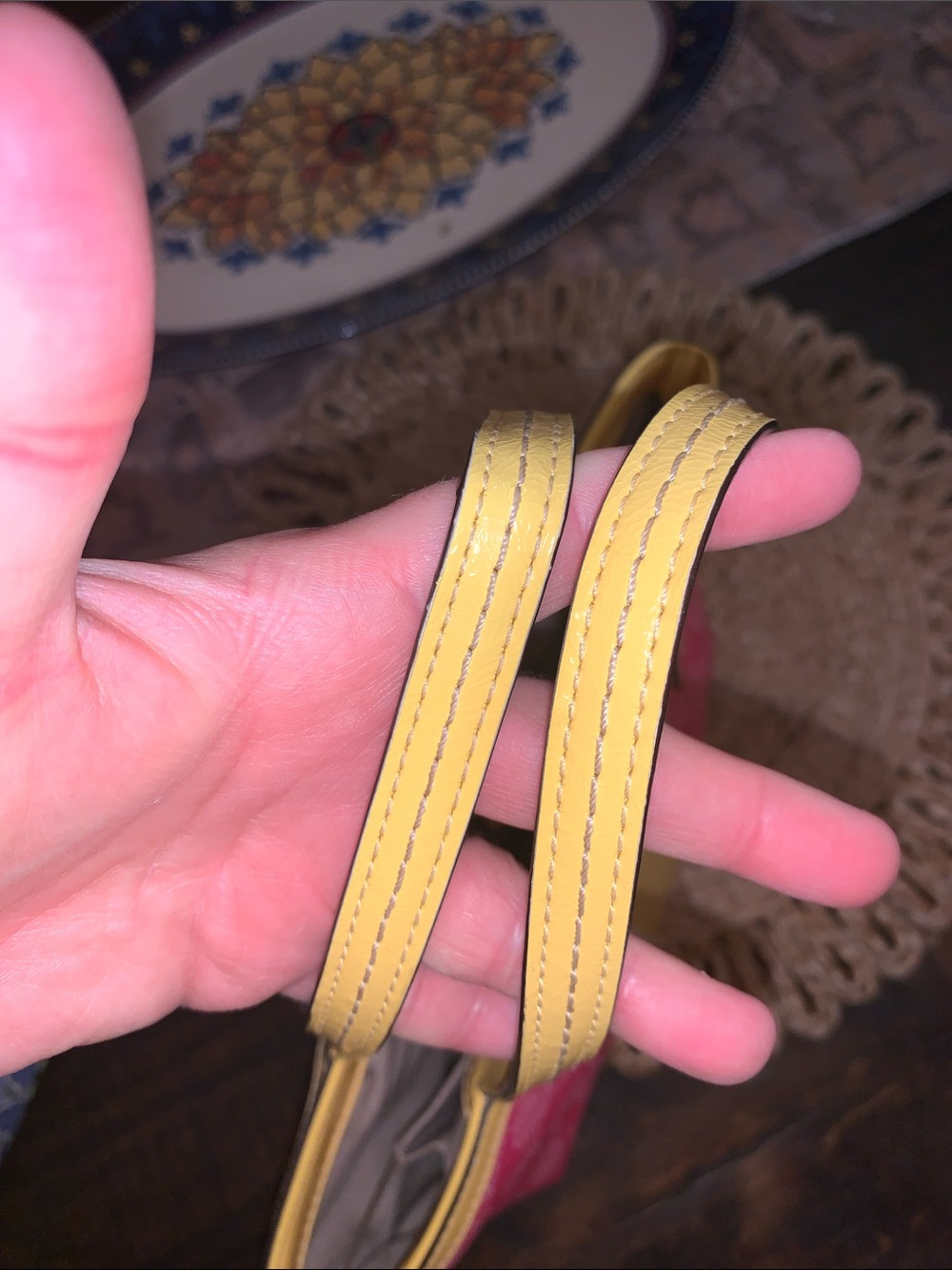 Coach Pink and Yellow Signature Stripe Mini Tote Bag Vintage 2013 - Picture 13 of 14